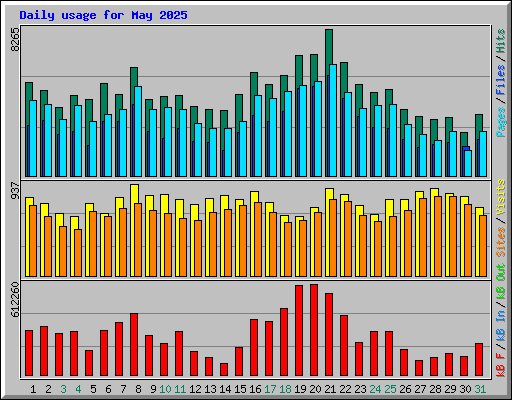 Daily usage for May 2025