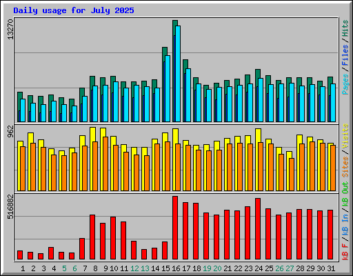 Daily usage for July 2025