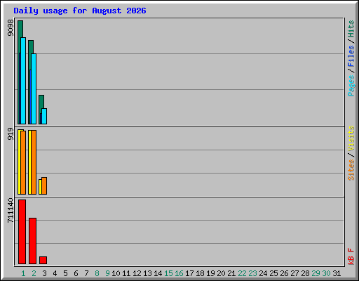Daily usage for August 2026