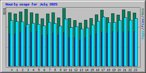 Hourly usage for July 2025